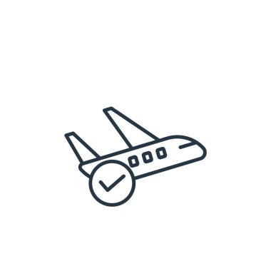 Seyahat konseptinden ikon vektörü onaylandı. İnce çizgili düzenlenebilir felç çizgisi. Web ve mobil uygulamalarda kullanım için onaylanmış doğrusal işaret, logo, yazdırma ortamı.