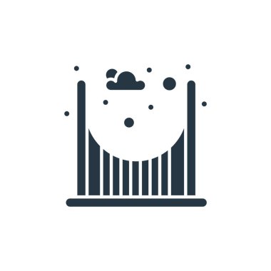 Şehir elemanları kavramından köprü simgesi vektörü. Köprü kurgulanabilir vuruşunun ince bir çizgisi. Web ve mobil uygulamalarda kullanmak için köprü doğrusal işareti, logo, yazdırma ortamı.