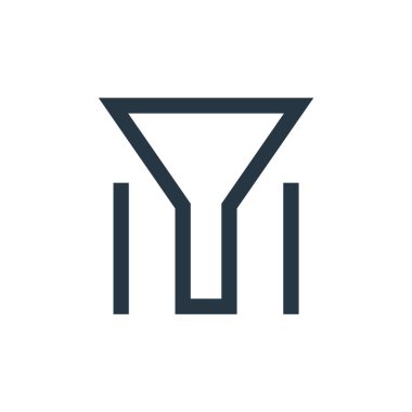 Ekommerce temel ui kavramından ikon vektörünü filtrele. İnce çizgili, düzenlenebilir felç çizgisi. Web ve mobil uygulamalarda kullanmak için doğrusal işareti filtrele, logo, yazdırma ortamı.