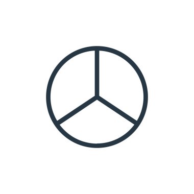 Grafik konseptinden pasta grafiği ikonu vektörü. Pasta grafiğinin düzenlenebilir darbelerinin ince çizgisi. Web ve mobil uygulamalarda kullanmak için pasta grafiği doğrusal işareti, logo, yazdırma ortamı.