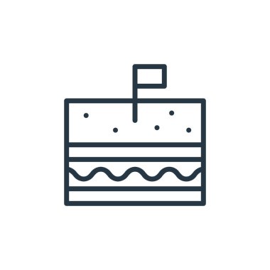 Sandviç konseptinden sandviç ikonu vektörü. İnce çizgili, düzenlenebilir sandiviç vuruşu. Web ve mobil uygulamalarda kullanmak için sandviç doğrusal işareti, logo, yazdırma ortamı.