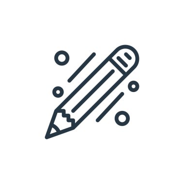 Seo ve web konseptinden kalem ikonu vektörü. İnce çizgili, düzenlenebilir kalem darbesi. Web ve mobil uygulamalarda kullanmak için kalem doğrusal işareti, logo, yazdırma ortamı.