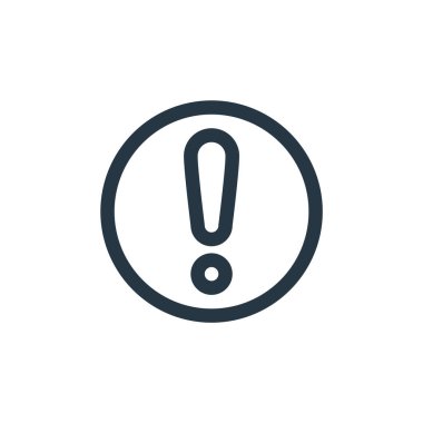 Uyarı simgesi vektörü temel ui kavramından. Uyarılabilir inmenin ince bir çizgisi. Web ve mobil uygulamalarda kullanım için doğrusal uyarı işareti, logo, yazdırma ortamı.