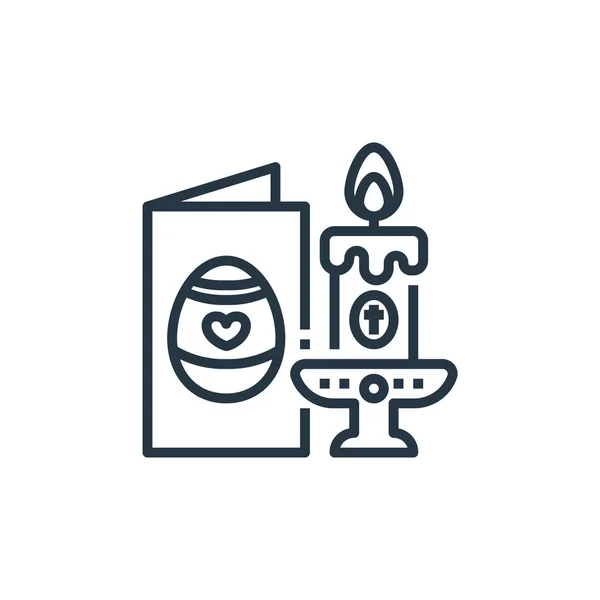 Candle Icon Vector Van Pasen Dag Concept Dunne Lijn Illustratie — Stockvector