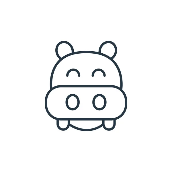 Hippopotamus Ikona Vektor Konceptu Zvířat Tenká Čára Ilustrace Hrocha Editovatelné — Stockový vektor