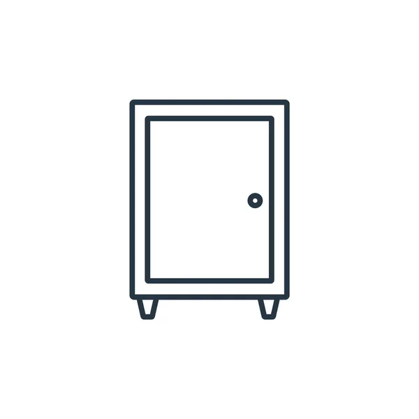 橱柜图标矢量从家具装饰的概念 储物柜可编辑冲程的细线图解 用于网络和移动应用程序 印刷媒体的储物柜线性标志 — 图库矢量图片