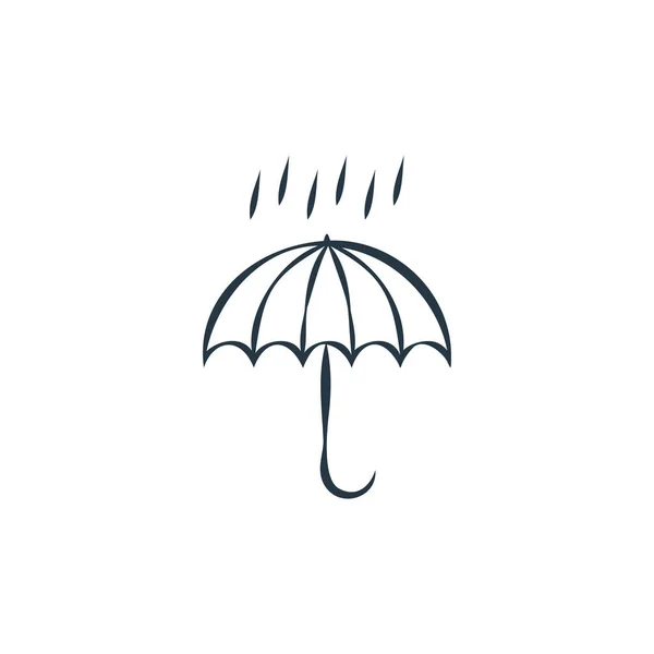 Вектор Иконок Дождя Концепции Погоды Тонкая Линия Иллюстрации Дождя Редактируемый — стоковый вектор