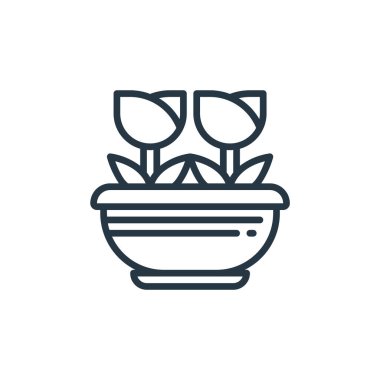 Bitki konseptinden lale ikonu vektörü. Düzenlenebilir lalelerin ince çizgisi. Web ve mobil uygulamalarda kullanmak için laleler doğrusal işareti, logo, yazdırma ortamı.