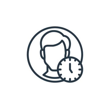 Kullanıcı konseptinden insan simgesi vektörü. İnce bir insan felci çizgisi. Web ve mobil uygulamalarda kullanmak için adam doğrusal işareti, logo, yazdırma ortamı.