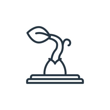 bitki konseptinden bir ikon vektörü. İnce çizgili düzenlenebilir felç çizgisi. Web ve mobil uygulamalar, logo ve yazdırma ortamlarında kullanım için germinasyon doğrusal işareti.