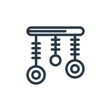 Spor salonu barları sağlık konseptindeki ikon vektörü. Düzenlenebilir kalp krizinin ince bir çizgisi. Web ve mobil uygulamalarda kullanmak için spor salonu çubukları doğrusal işareti, logo, yazdırma ortamı.