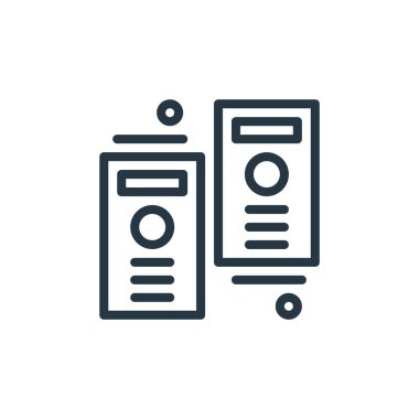 Donanım ağı kavramından Cpu kule ikon vektörü. Düzenlenebilir Cpu kulesinin ince çizgisi. Web ve mobil uygulamalarda kullanmak için Cpu kulesi doğrusal işareti, logo, yazdırma ortamı.