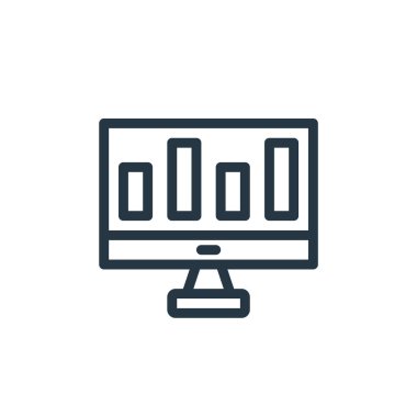 Eğitim konseptinden ikon vektörünü izle. Monitörde düzenlenebilir felcin ince bir çizgisi. Web ve mobil uygulamalar, logo ve yazdırma ortamlarında kullanım için doğrusal işareti izle.