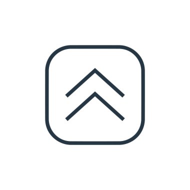 ok ikonu konseptinden yukarı ok ikonu vektörü. Okun düzeltilebilir vuruşunun ince çizgisi. Web ve mobil uygulamalarda kullanmak için ok doğrusal işaretini yükselt, logo, yazdırma ortamı.