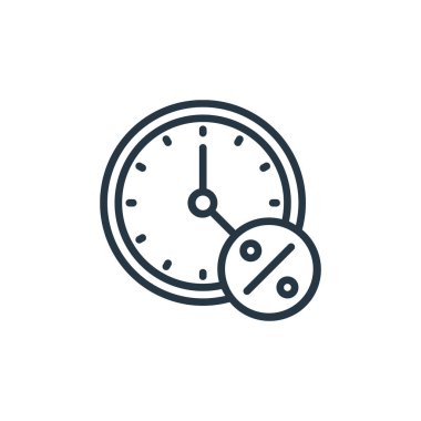 Satış konseptinden sınırlı zaman simgesi vektörü. Kısa süreli düzenlenebilir felcin ince bir çizgisi. Web ve mobil uygulamalarda kullanmak için sınırlı zaman doğrusal işareti, logo, yazdırma ortamı.