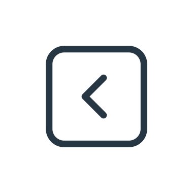 Arayüz kavramından sol simge vektörü. Sol düzenlenebilir vuruşun ince çizgisi. Web ve mobil uygulamalarda kullanmak için sol doğrusal işaret, logo, yazdırma ortamı.