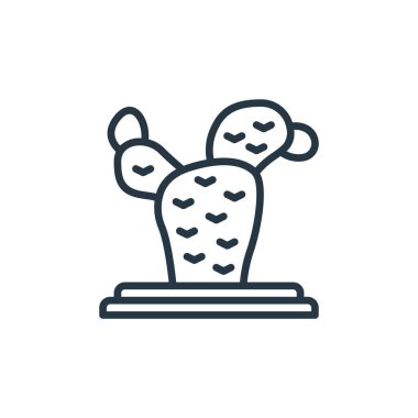 Bitki konseptinden kaktüs ikonu vektörü. Düzenlenebilir kaktüs felcinin ince bir çizgisi. Web ve mobil uygulamalarda kullanmak için kaktüs doğrusal işareti, logo, yazdırma ortamı.