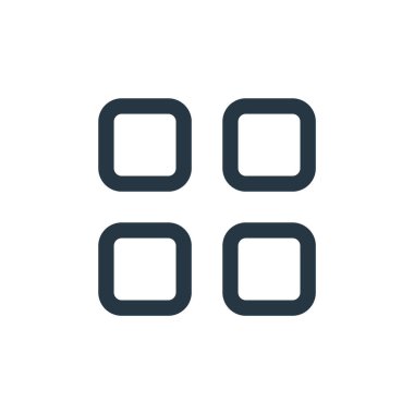 Ekommerce kullanıcı arayüzü kavramından kategori simge vektörü. Düzenlenebilir vuruşların ince çizgisi. Web ve mobil uygulamalarda kullanmak için kategoriler doğrusal işareti, logo, yazdırma ortamı.