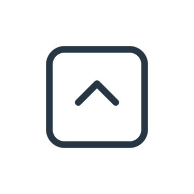 Arayüz kavramından ok simgesi vektörünü yükselt. Okun düzeltilebilir vuruşunun ince çizgisi. Web ve mobil uygulamalarda kullanmak için ok doğrusal işaretini yükselt, logo, yazdırma ortamı.