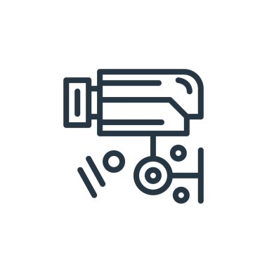 Donanım ağı kavramından CCTV ikon vektörü. Düzenlenebilir inmenin ince bir çizgisi. Web ve mobil uygulamalarda kullanmak için ccTV doğrusal işareti, logo, yazdırma ortamı.