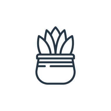 Bitki kavramından aloe ikon vektörü. İnce çizgili aloe düzenlenebilir felç çizgisi. Web ve mobil uygulamalarda kullanmak için aloe doğrusal işareti, logo, yazdırma ortamı.