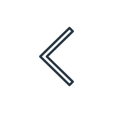 Ok konseptinden ok sol ikon vektörü. İnce çizgili sol ok çizgisi çizimi. Web ve mobil uygulamalarda kullanmak için ok sol doğrusal işareti, logo, yazdırma ortamı.