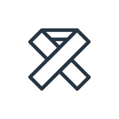 Tıbbi konseptten bandaj ikonu vektörü. İnce çizgili, düzenlenebilir sargı bezi çizimi. Web ve mobil uygulamalarda kullanmak için bandaj doğrusal işareti, logo, yazdırma ortamı.