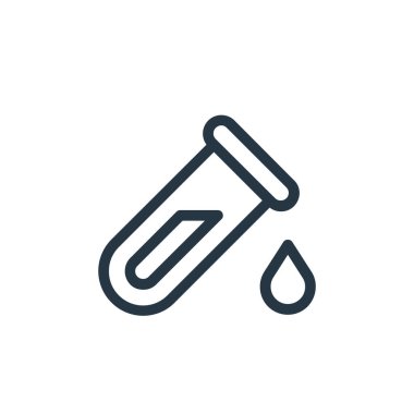 Tıbbi nesneler konseptinden kan testi ikonu vektörü. Düzenlenebilir kan testi felcinin ince çizgisi. Web ve mobil uygulamalarda kullanmak için kan testi doğrusal işareti, logo, yazdırma ortamı.