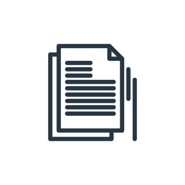 ofis konseptinden belge ikonu vektörü. Düzenlenebilir felcin ince çizgisi. Web ve mobil uygulamalarda kullanmak için doküman doğrusal imzası, logo, yazdırma ortamı.