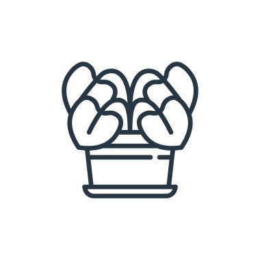 Bitki konseptinden bitki ikonu vektörü. Düzenlenebilir bitki felcinin ince bir çizgisi. Web ve mobil uygulamalarda kullanım için bitkisel doğrusal işaret, logo, yazdırma ortamı.