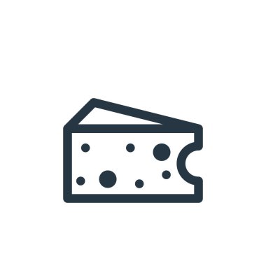 Yiyecek içecek konseptinden peynir ikonu vektörü. Düzenlenebilir peynir felcinin ince bir çizgisi. Web ve mobil uygulamalarda kullanmak için peynir doğrusal işareti, logo, yazdırma ortamı.