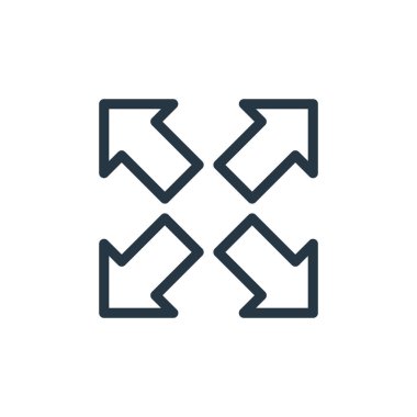 ok kavramından simge vektörünü maksimuma çıkar. Düzenlenebilir vuruşun ince çizgisi. Web ve mobil uygulamalarda kullanmak için doğrusal işareti büyüt, logo, yazdırma ortamı.