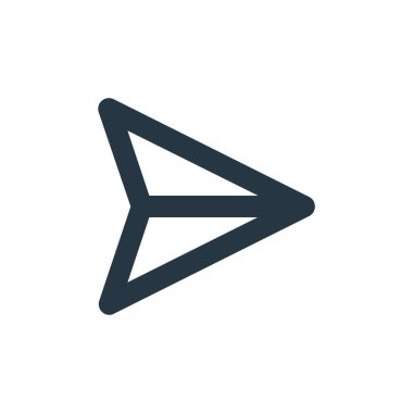 Temel öğelerden ikon vektörü gönder. Düzenlenebilir felcin ince bir çizgisi. Web ve mobil uygulamalarda kullanmak için doğrusal işaret gönder, logo, yazdırma ortamı.