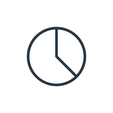 Grafik konseptinden pasta grafiği ikonu vektörü. Pasta grafiğinin düzenlenebilir darbelerinin ince çizgisi. Web ve mobil uygulamalarda kullanmak için pasta grafiği doğrusal işareti, logo, yazdırma ortamı.