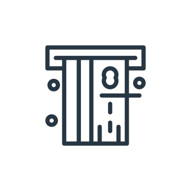 ATM ikon vektörü, banka ve finans konseptinden. Düzenlenebilir felcin ince bir çizgisi. web ve mobil uygulamalarda kullanmak için atm doğrusal işareti, logo, yazdırma ortamı.