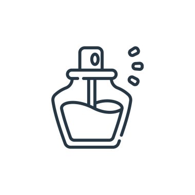 Instagram 'daki parfüm ikonu vektörü hikayelerin güzelliğini vurguluyor. Düzenlenebilir parfüm vuruşunun ince çizgisi. Web ve mobil uygulamalarda kullanmak için parfüm doğrusal işareti, logo, yazdırma ortamı.