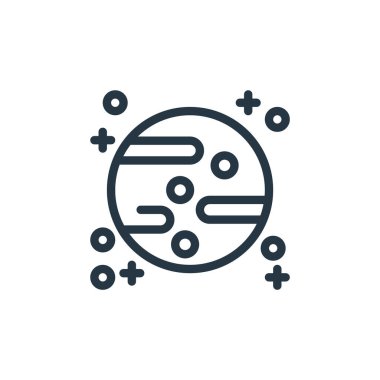 Evrendeki civa ikon vektörü. Düzenlenebilir cıva felcin ince bir çizgisi. Web ve mobil uygulamalarda kullanmak için cıva doğrusal işareti, logo, yazdırma ortamı.