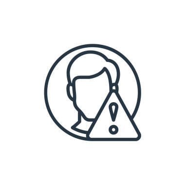 Kullanıcı konseptinden insan simgesi vektörü. İnce bir insan felci çizgisi. Web ve mobil uygulamalarda kullanmak için adam doğrusal işareti, logo, yazdırma ortamı.