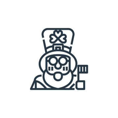 Aziz Patrick Günü konseptinden bir ikon vektörü. İnce bir insan felci çizgisi. Web ve mobil uygulamalarda kullanmak için adam doğrusal işareti, logo, yazdırma ortamı.