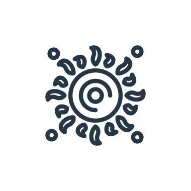 Hava konseptinden güneşli ikon vektörü. Düzenlenebilir vuruşların ince bir çizgisi. Web ve mobil uygulamalarda kullanmak için güneşli doğrusal işaret, logo, yazdırma ortamı.