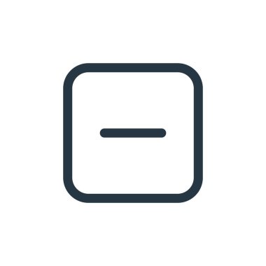 Arayüz konseptinden simge vektörünü azalt. Düzenlenebilir felcin ince bir çizgisi. Web ve mobil uygulamalarda kullanım için doğrusal işareti azalt, logo, yazdırma ortamı.