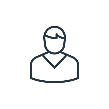 kullanıcı arayüzü kavramından kullanıcı simgesi vektörü. Düzenlenebilir vuruşun ince çizgisi. Web ve mobil uygulamalarda kullanmak için kullanıcı doğrusal işareti, logo, yazdırma ortamı.