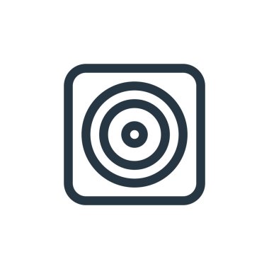 Temel ui kavramından aksiyon kamerası ikonu vektörü. Düzenlenebilir kamera darbesinin ince bir çizgisi. Web ve mobil uygulamalarda kullanmak için aksiyon kamerası doğrusal işareti, logo, yazdırma ortamı.