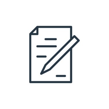 İş ve ofis konseptinden simge vektörünü düzenle. Düzenlenebilir felcin ince bir çizgisi. Web ve mobil uygulamalarda kullanmak için doğrusal işareti düzenle, logo, yazdırma ortamı.