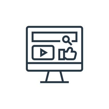 İş süreci taşeronluk kavramından sosyal medya ikonu vektörü. Sosyal medyada düzenlenebilir felcin ince bir çizgisi. Web ve mobil uygulamalarda kullanmak için sosyal medya doğrusal imzası, logo, yazdırma ortamı.