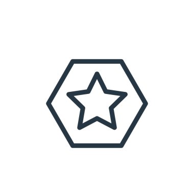 Pazarlama dünyasının yıldız ikonu vektörü. Yıldız düzenlenebilir vuruşunun ince çizgisi. Web ve mobil uygulamalarda kullanmak için yıldız doğrusal işareti, logo, yazdırma ortamı.