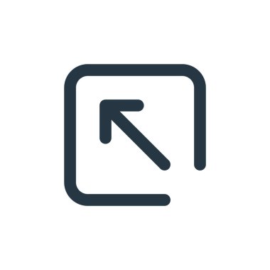 Ok konseptinden köşegen ok ikonu vektörü. Düzenlenebilir okun ince çizgi çizimi. Web ve mobil uygulamalarda kullanmak için çapraz ok doğrusal işareti, logo, yazdırma ortamı.