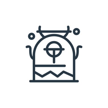 Evrendeki canavar ikon vektörü. Düzenlenebilir canavar felcinin ince bir çizgisi. canavar doğrusal işareti web ve mobil uygulamalarda, logoda, yazdırma ortamında.