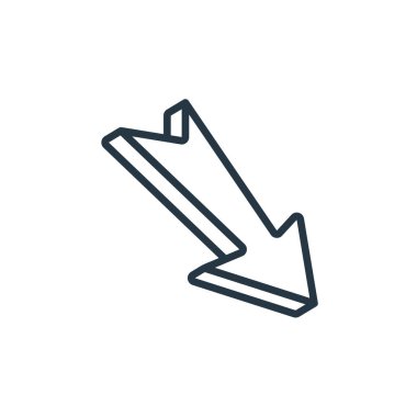 d okları kavramından köşegen ok ikonu vektörü. Düzenlenebilir okun ince çizgi çizimi. Web ve mobil uygulamalarda kullanmak için çapraz ok doğrusal işareti, logo, yazdırma ortamı.