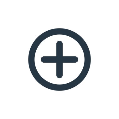 Artı temel kavramlardan işaret ikonu vektörü. Artı işaret diliyle düzenlenebilir vuruşun ince çizgisi. Artı web ve mobil uygulamalar, logo ve yazdırma ortamlarında kullanım için doğrusal işaret işareti.